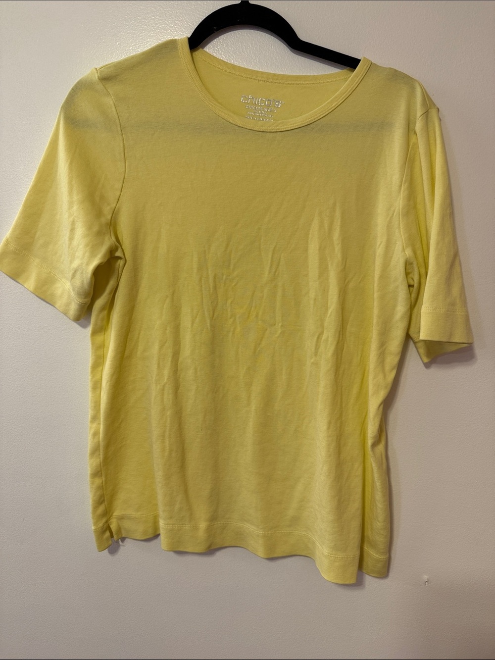 Chico’s Yellow Pima Cotton Tee Shirt Women’s Size 2 / Large